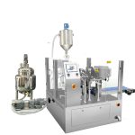 Автоматична попередньо виготовлена герметична упаковка для наповнення мішків поршневим наповнювачем для рідини та пасти
