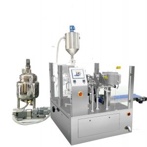 Автоматична попередньо виготовлена герметична упаковка для наповнення мішків поршневим наповнювачем для рідини та пасти